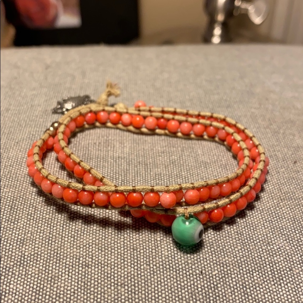 Handmade Coral Crab Wrap Bracelet